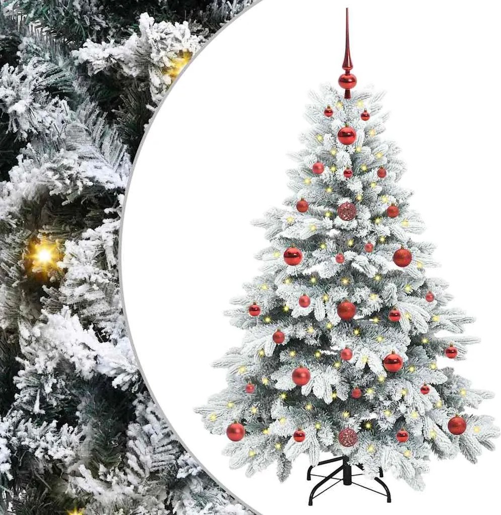 vidaXL Brad de Crăciun artificial cu 150 LED Alb 120 cm PE și PVC