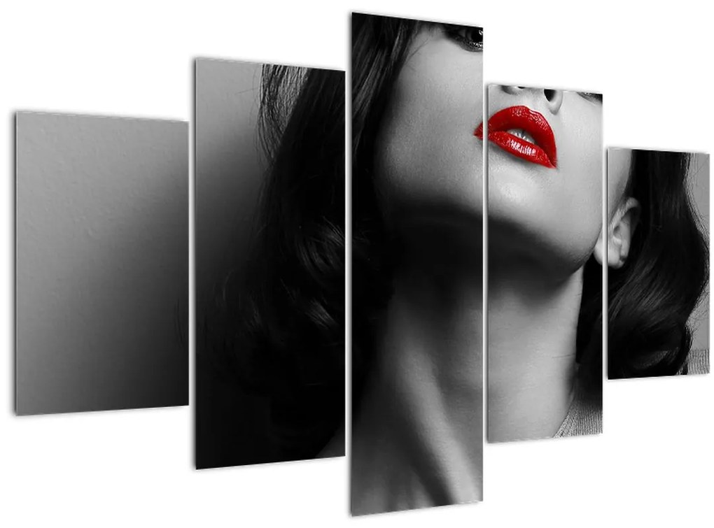 Tablou - Portretul unei femei cu ruj roșu (150x105 cm)