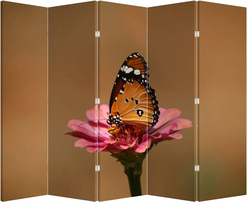 Paravan - Fluture pe floare (210x170 cm)