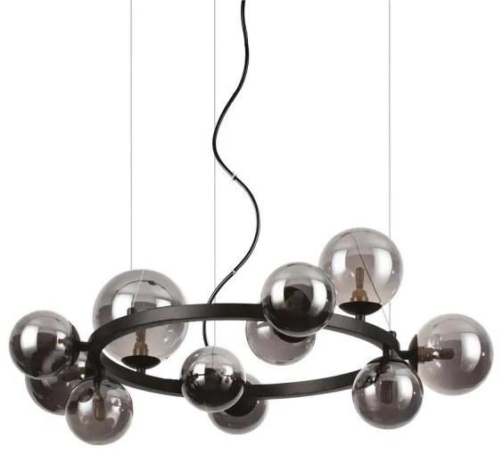 Ideal Lux - Lustră LED suspendată pe cablu PERLAGE 11xG9/3W/230V diam. 73 cm negru/fumuriu