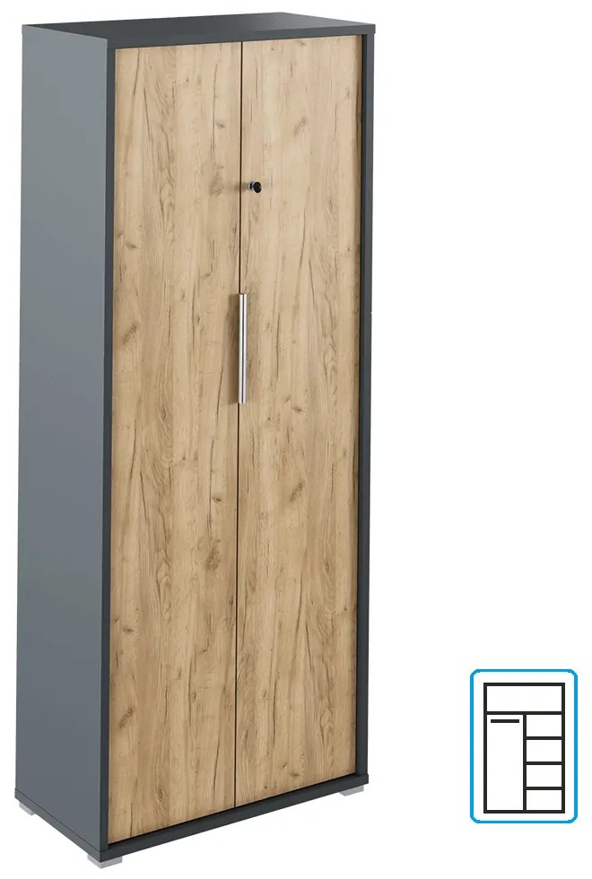 Dulap de birou cu lacăt Hamila NEW TYP 31 (grafit + stejar artisan). 1028788