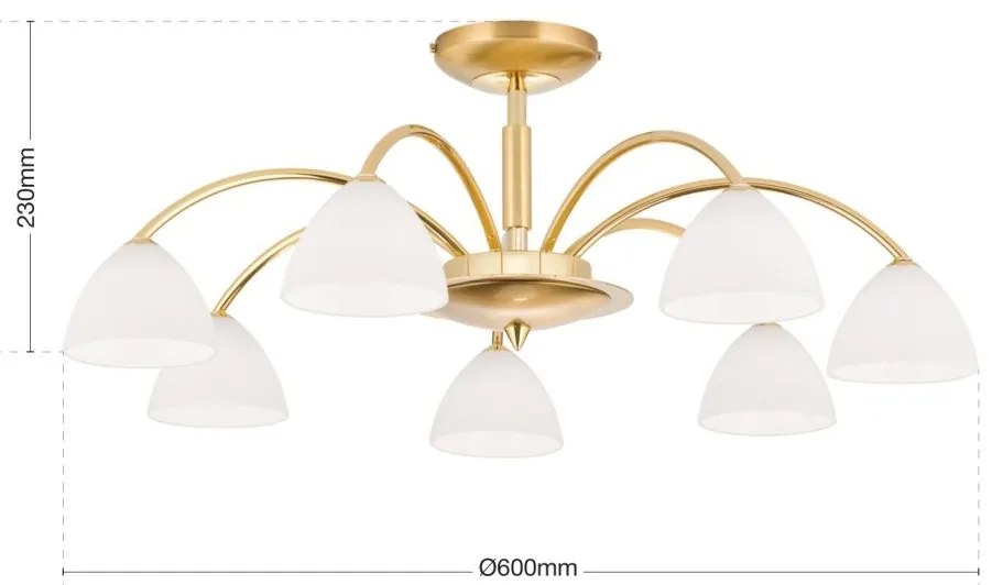 Lustra aplicata 7 brate elegant design modern OPALDESIGN, auriu mat