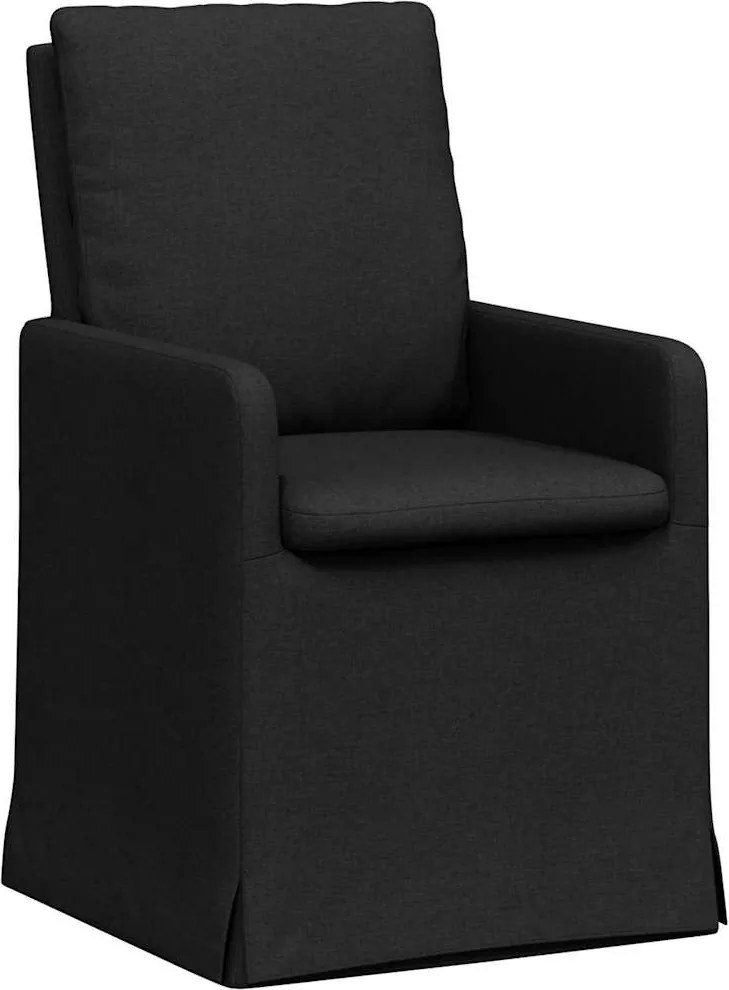 vidaXL Scaune de dining 2 pcs Negru 57 x 67 x 98 cm țesătură