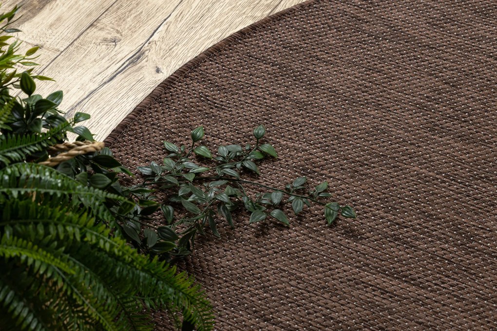 Covor SISAL SION cerc A5165A Melanj țesute plate maro