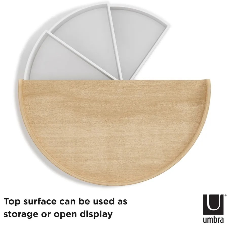 Organizator de baie în culoare naturală rotativ Moona – Umbra