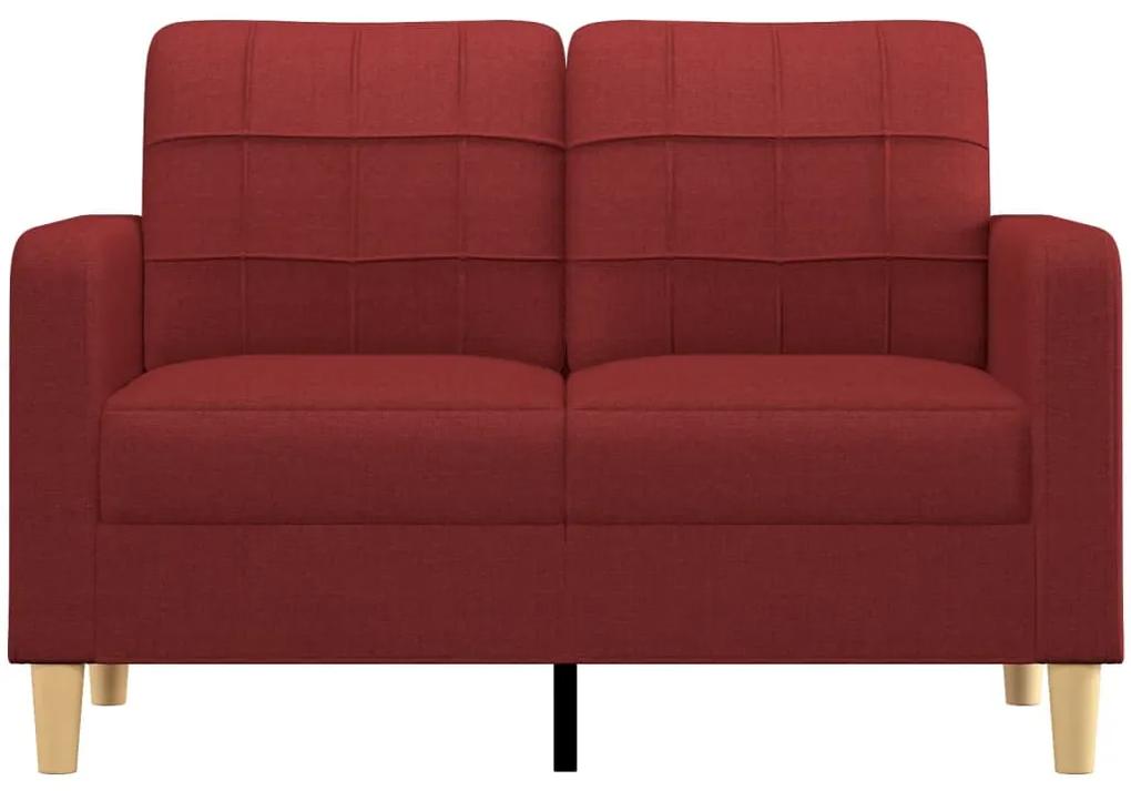 Canapea cu 2 locuri, rosu vin, 120 cm, material textil