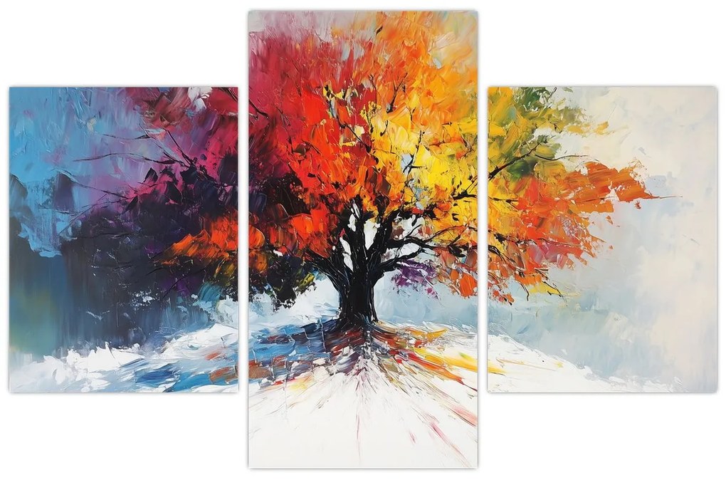 Tablou - Copac multicolor (90x60 cm)