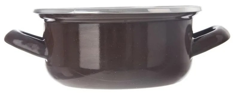 Cratiță emailată Orion cu margine inox Brown, 1 l, 1 l