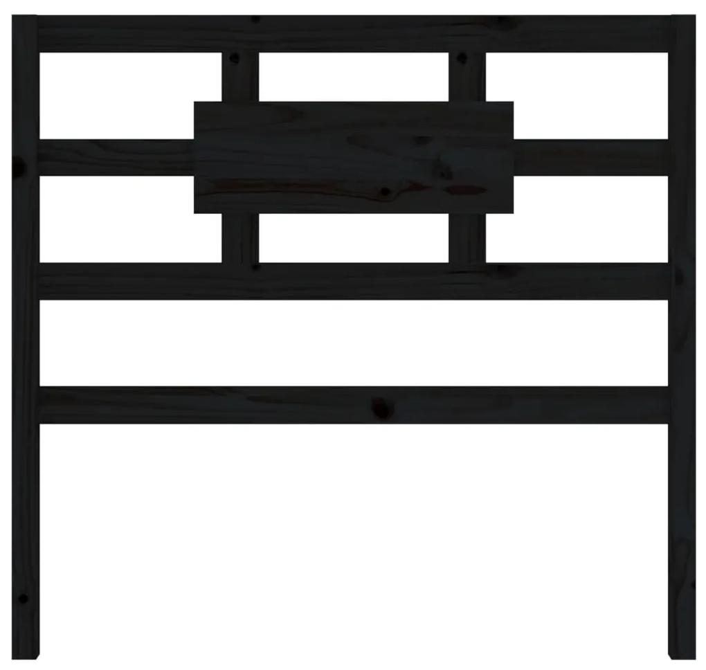 Tablie de pat, negru, 80,5x4x100 cm, lemn masiv de pin Negru, 80.5 x 4 x 100 cm, 1