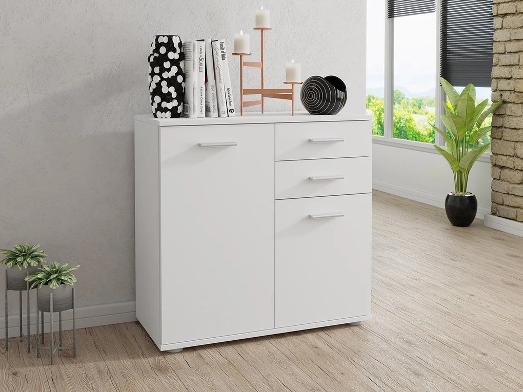 Comodă Lerga 2 2T 2S (Alb) . Promo -16%. 1103643