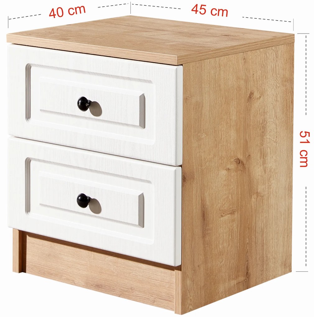 Noptieră Tuvantille 33 (Stejar safir + alb). 1127630