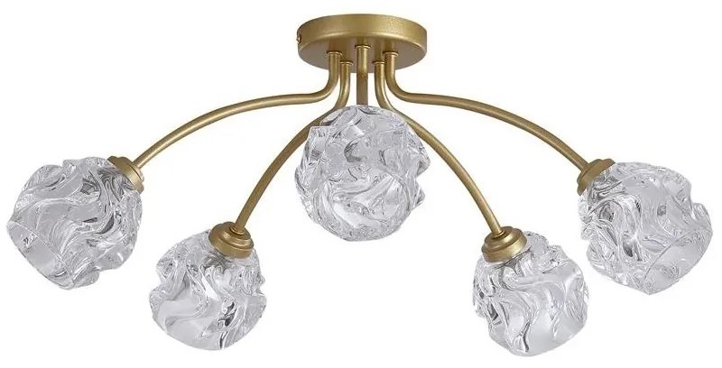 Lustra aplicata 5 becuri metal auriu Astral