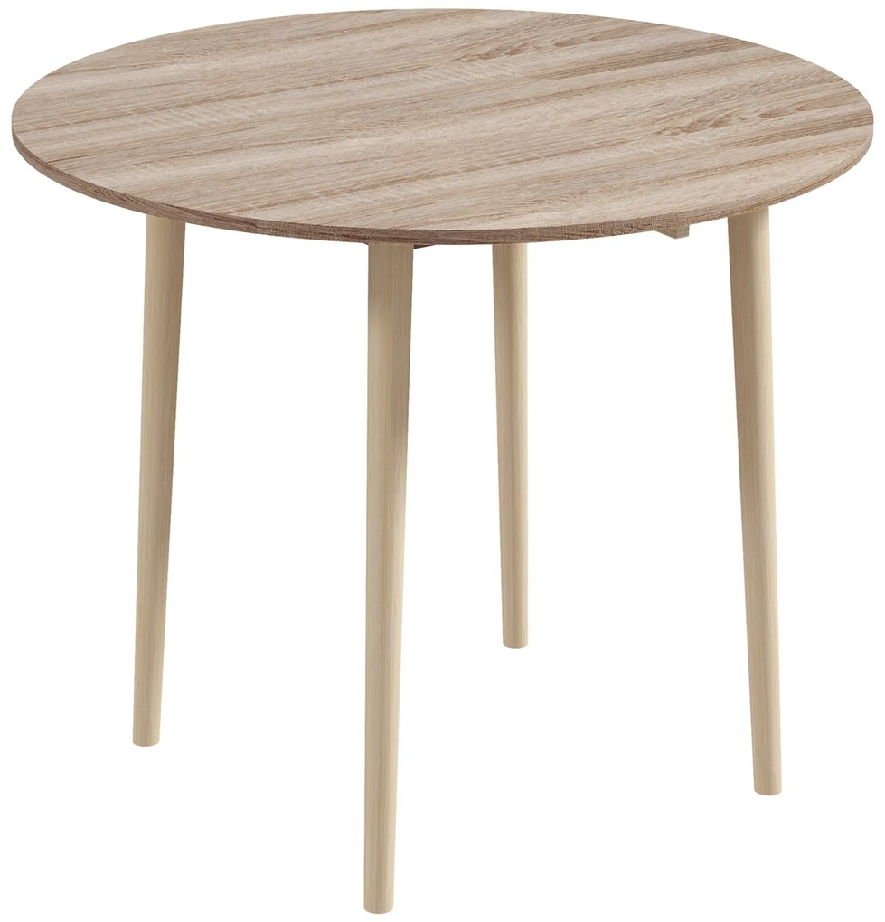 HOMCOM Masa Plianta, Masa Rotunda cu Panouri Rotunde, Masa de Bucatarie Mica pentru Economisirea Spatiului, Natur | Aosom Romania