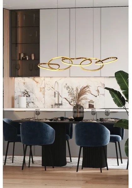 Lustră LED cu cablu ANNELI LED/45W/230V 125 cm, aurie