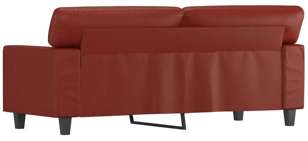 Canapea cu 2 locuri, rosu vin, 140 cm, piele ecologica Bordo, 174 x 77 x 80 cm
