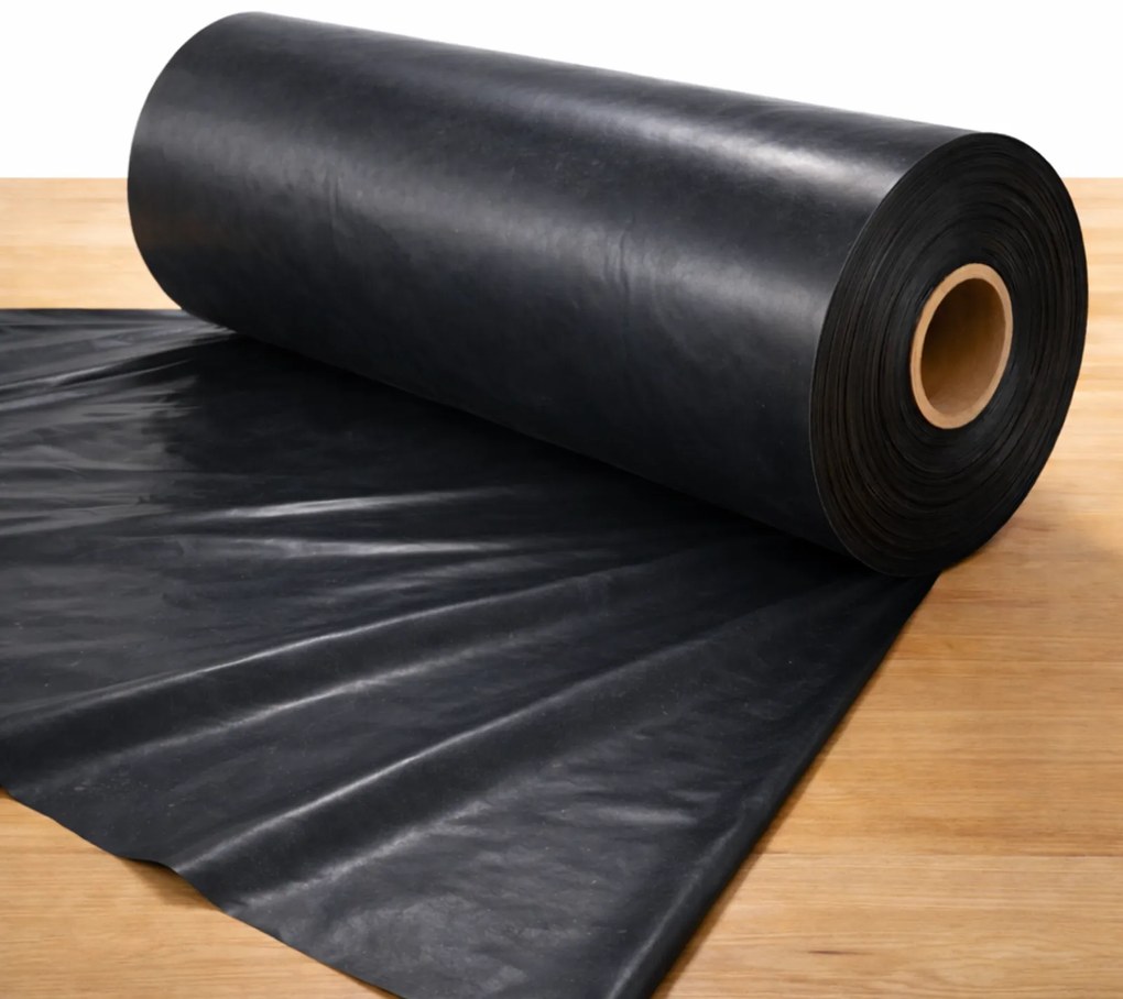 Folie constructii 4 m latime, neagra - 140 microni