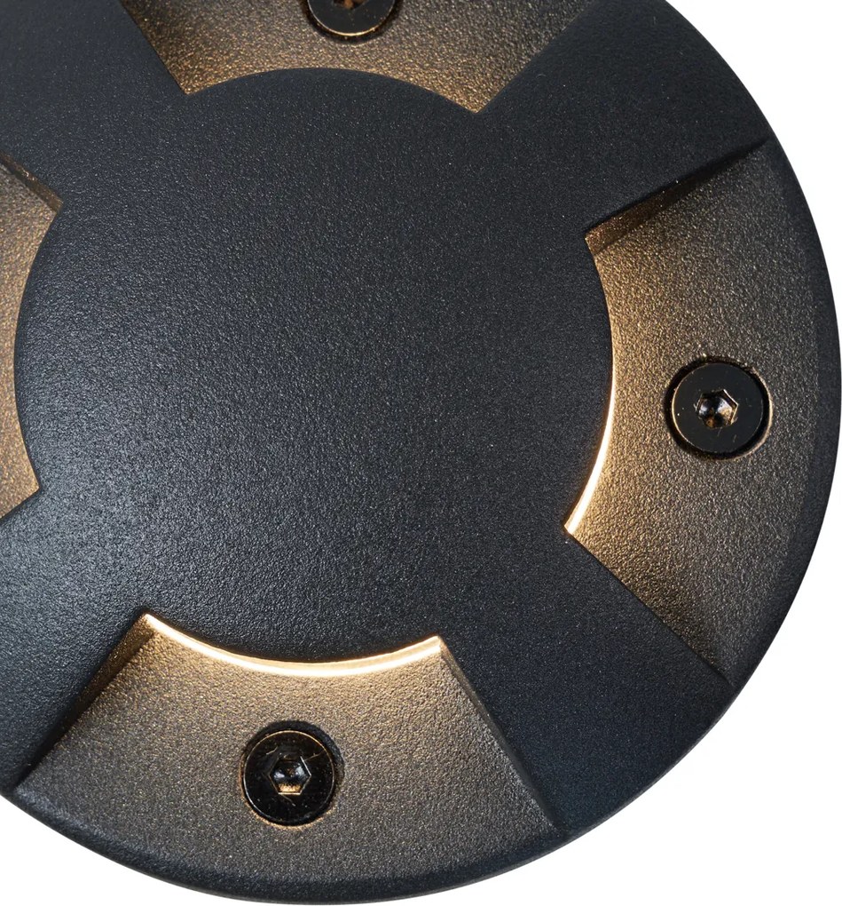 Set de 6 spoturi moderne de sol negre GU10 50mm Efect de 4 lumini IP65 - Cellar