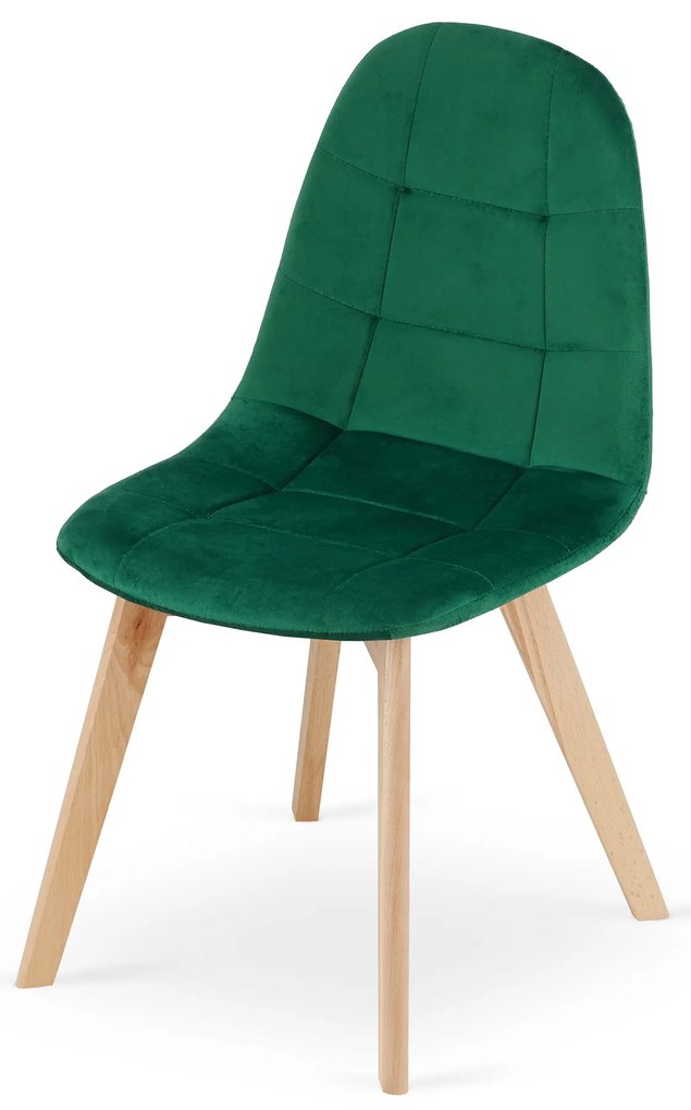 Scaun de masa din catifea verde BORA