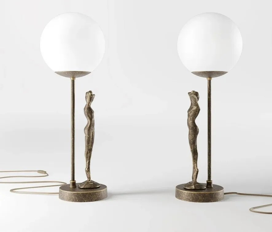 Lampa de masa figura feminina din alama Donne