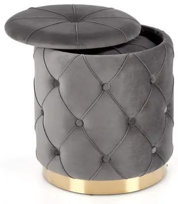 SET 2x taburet POLLY d. 40/44 cm gri/auriu