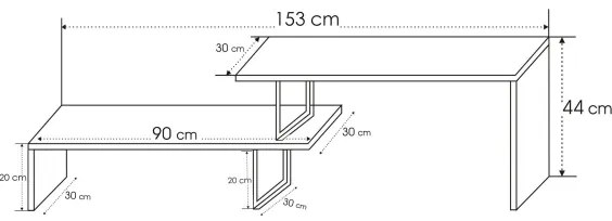 Comodă de televizor OVIT 44x153 cm maro/negru