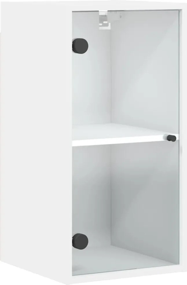 vidaXL Dulap de perete cu uși din sticlă, alb, 35x37x68,5 cm
