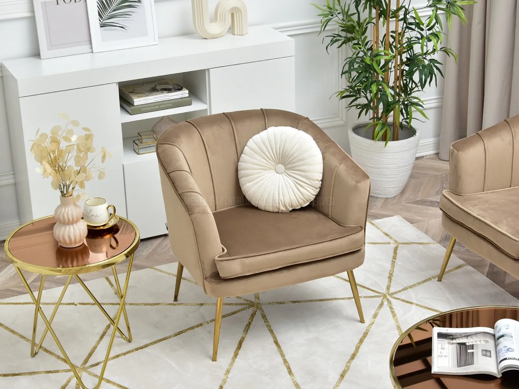 Fotoliu Etimee F (bej + auriu). Promo -14%. 1110026