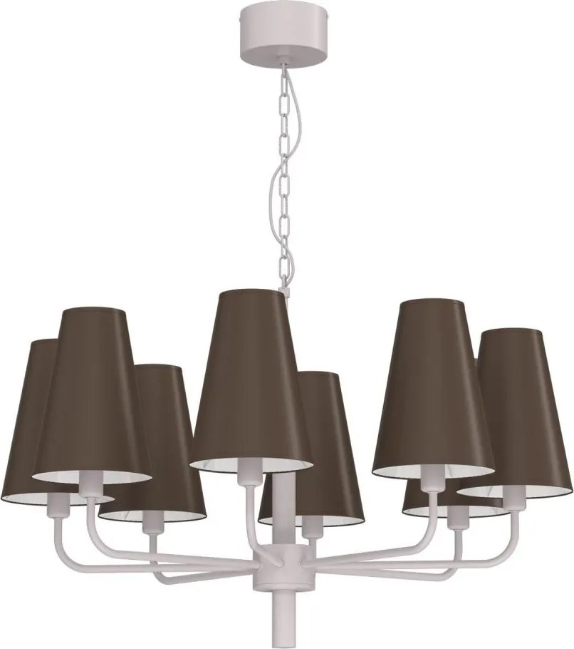 Candelabru pe lanț TORTOLA, 8 x E14, 15 W, 230 V, maro/crem