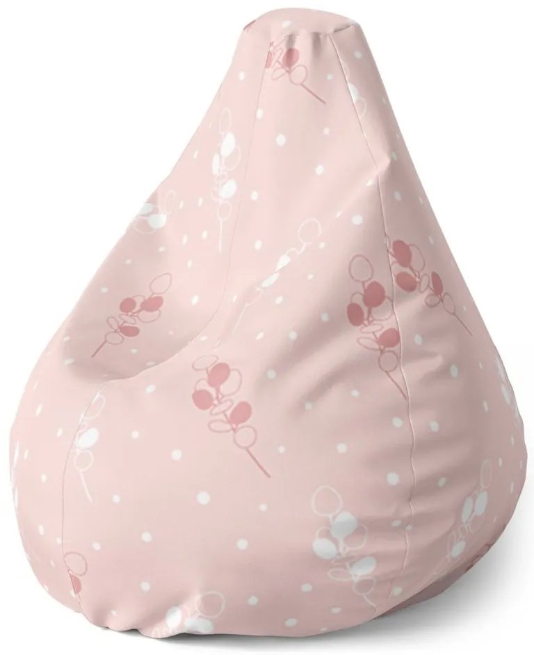 Sac de șezut Pear flori albe și roz - pentru copii, roz