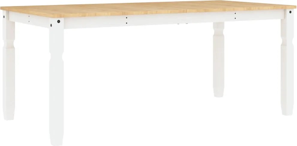 vidaXL Masă de sufragerie "Corona", alb 180x90x75 cm lemn masiv de pin