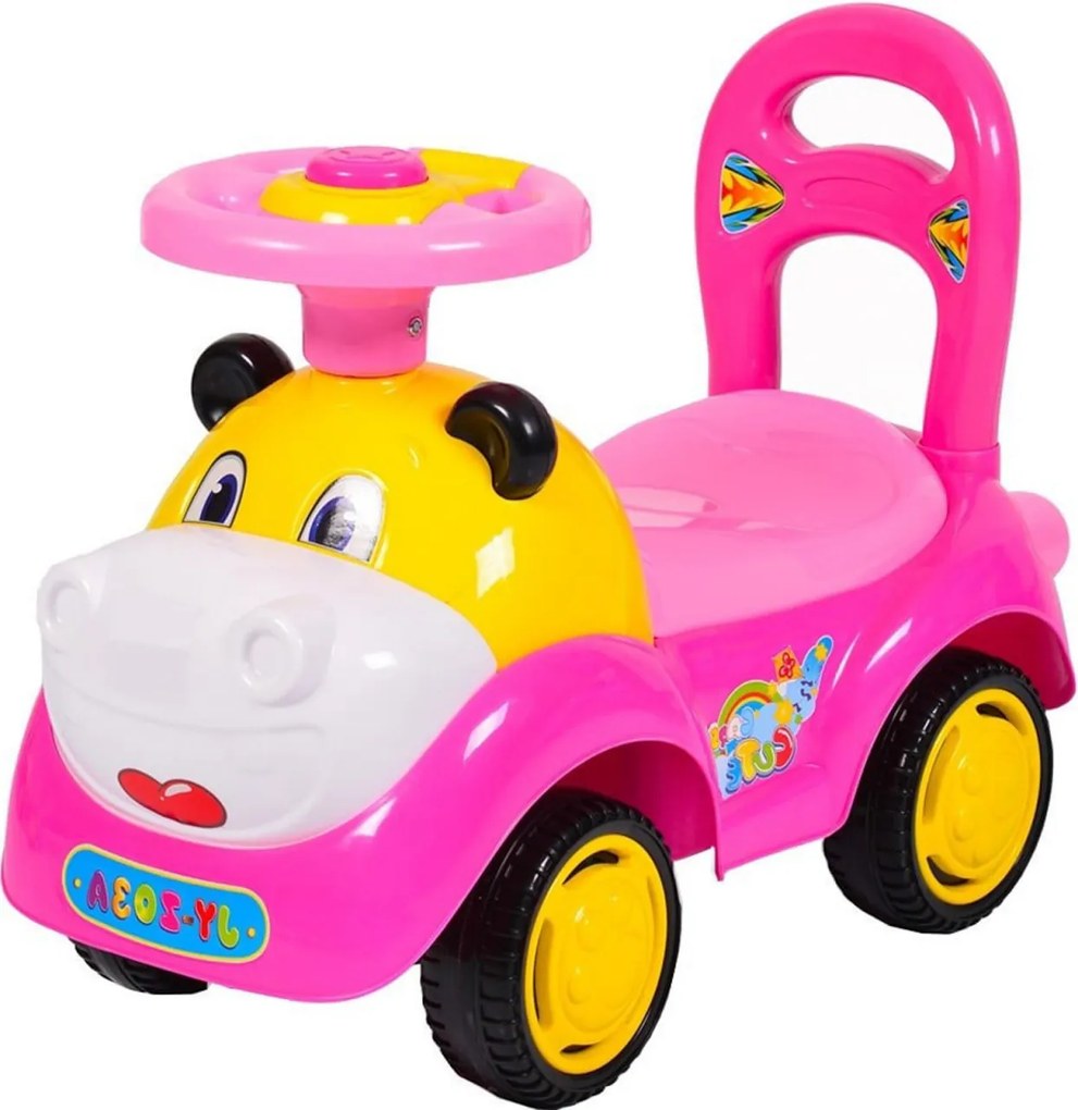 Masinuta cu functie de trotineta fara pedale NOVOKIDS™ Super Hipo Car , Cu melodii si sunete, maxim 25 kg , Pentru interior si exterior, Model