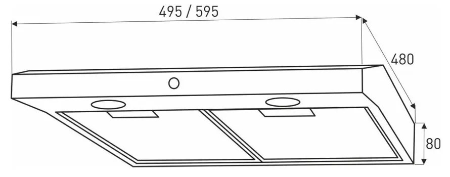 Hotă de bucătărie încorporată MODO 60 INOX 60 cm lățime 80W