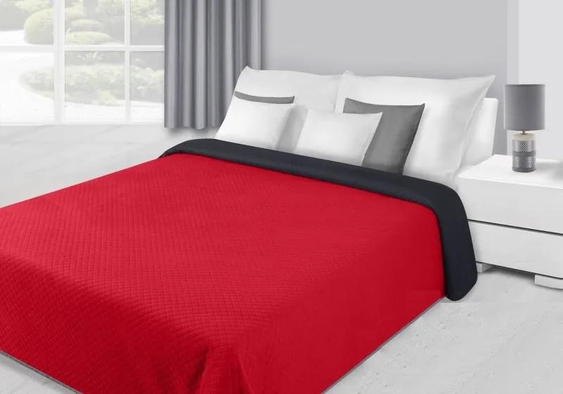 Cuvertură de pat culoarea roșie cu matlasare model floral Lăţime: 230 cm | Lungime: 260 cm