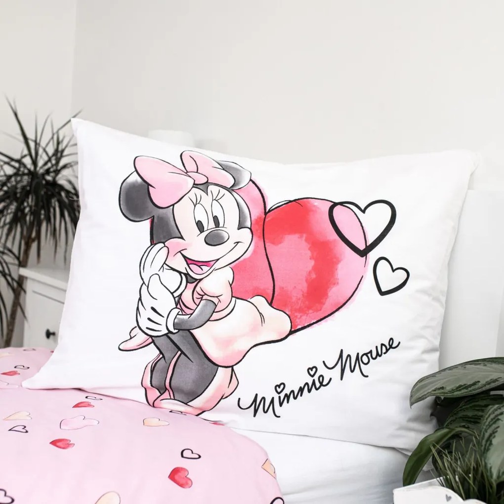 Disney Minnie White lenjerie de pat 140×200cm, 70×90 cm