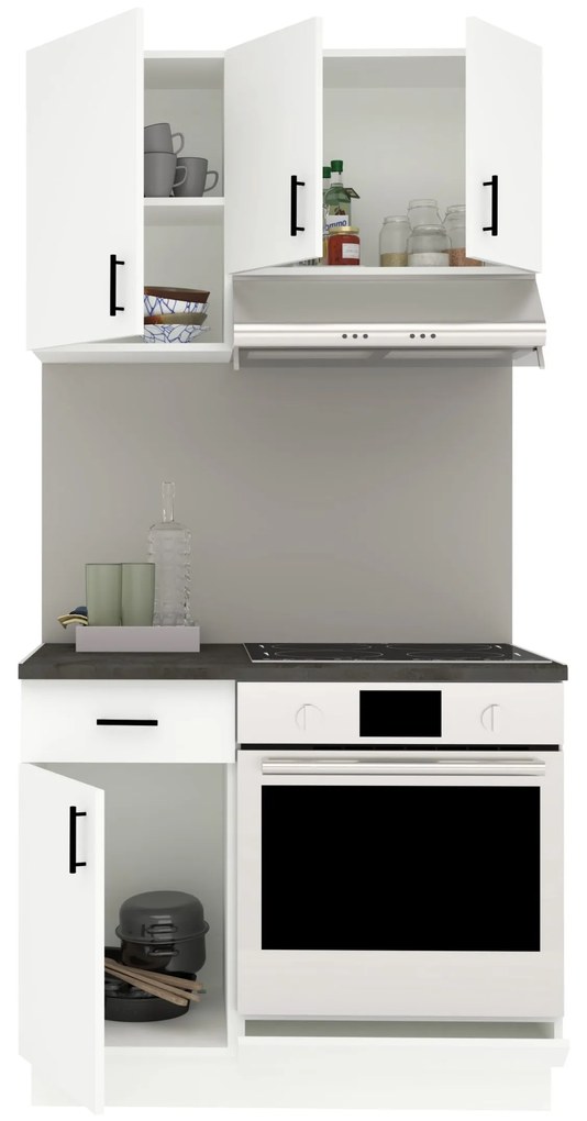 Set Bucatarie Karo V1, Alb, Blat Thermo 28 mm, L 100 cm