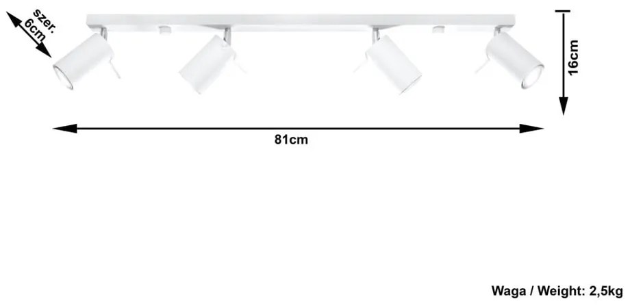 Lustră Nice Lamps Etna 4L, alb