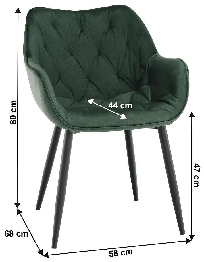 Scaun de design Fedris 58 cm velvet verde
