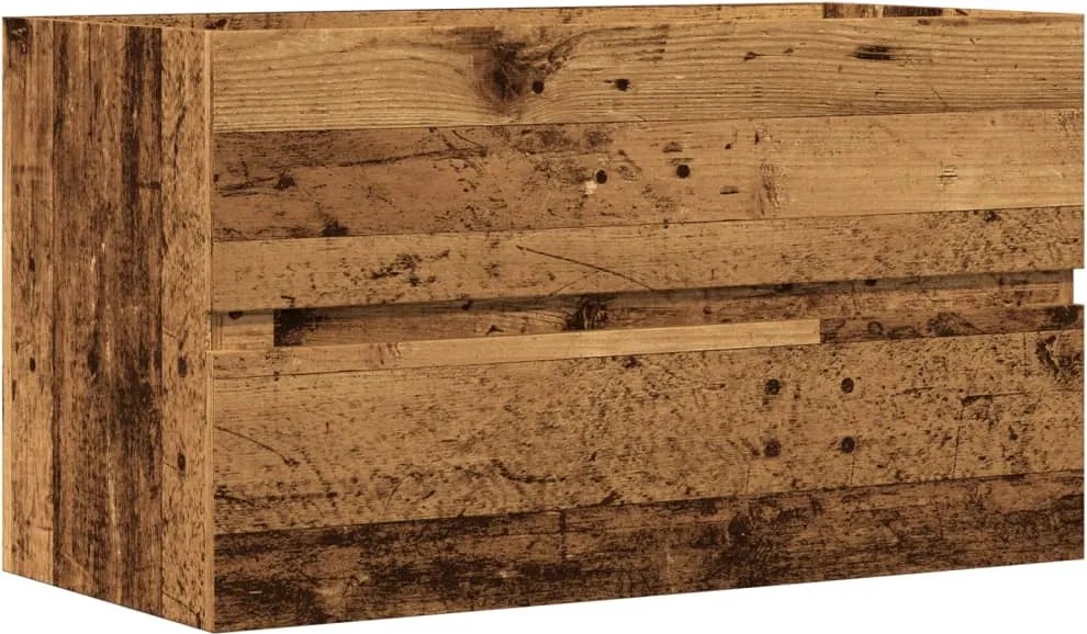 vidaXL Dulap de chiuvetă, lemn vechi, 90x38,5x45 cm, lemn prelucrat