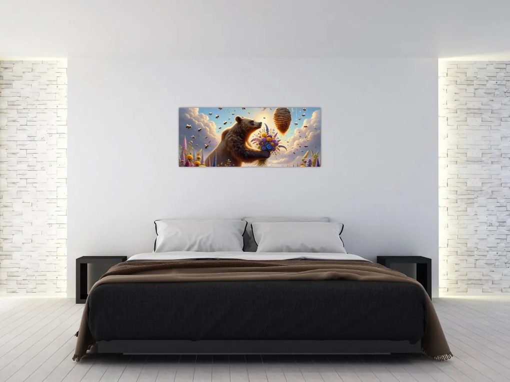 Tablou - Ursul și albinele (120x50 cm)