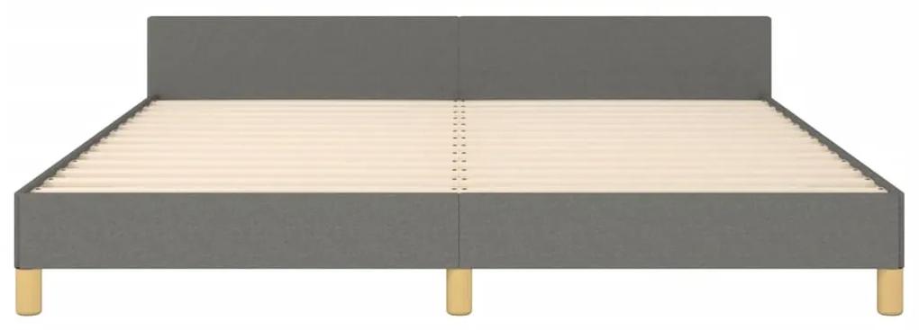 Cadru de pat cu tablie, gri inchis, 160x200 cm, textil Morke gra, 160 x 200 cm, Design simplu