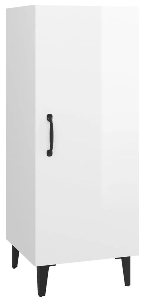 812336 vidaXL Servantă, alb extralucios, 34,5x34x90 cm, lemn compozit