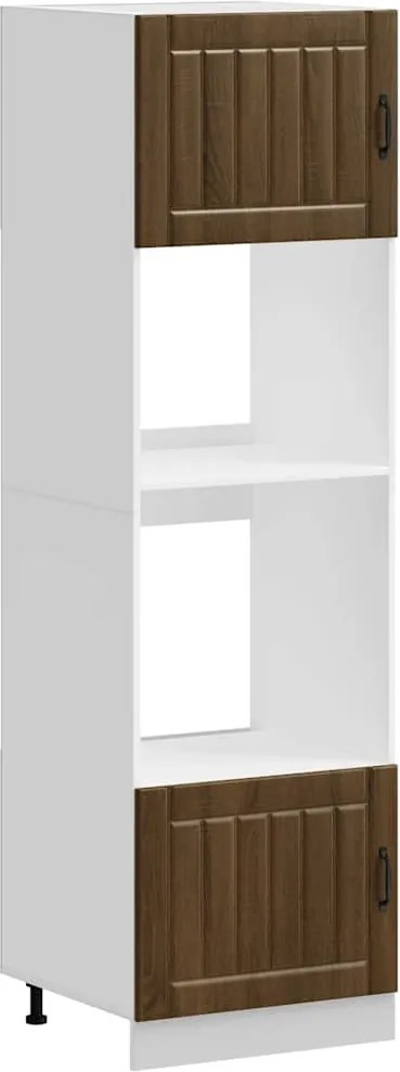 vidaXL Dulapuri pentru cuptor 2 buc. Lemn prelucrat stejar maro Lucca