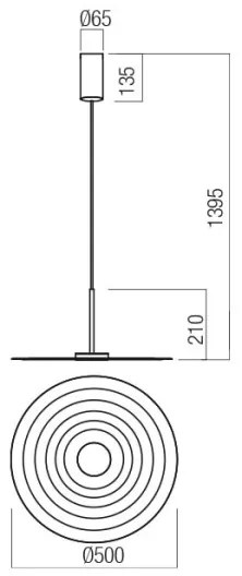 Redo 01-3046 - Lustră LED pe cablu LAKE LED/13W/230V CRI 90 Ø 50 cm, verde