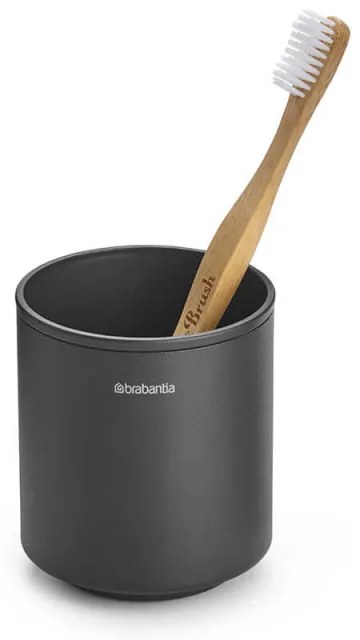 Suport periute de dinti Brabantia MindSet 1005684, Curatare usoara, Deschidere larga, Acoperire minerala, Gri inchis