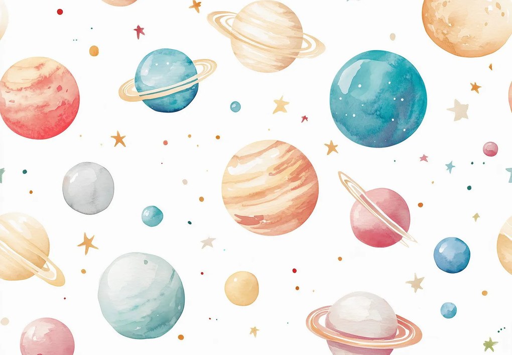 Fototapet - Planete colorate (147x102 cm)