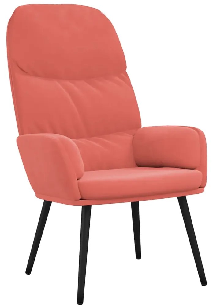 341005 vidaXL Scaun de relaxare, roz, catifea