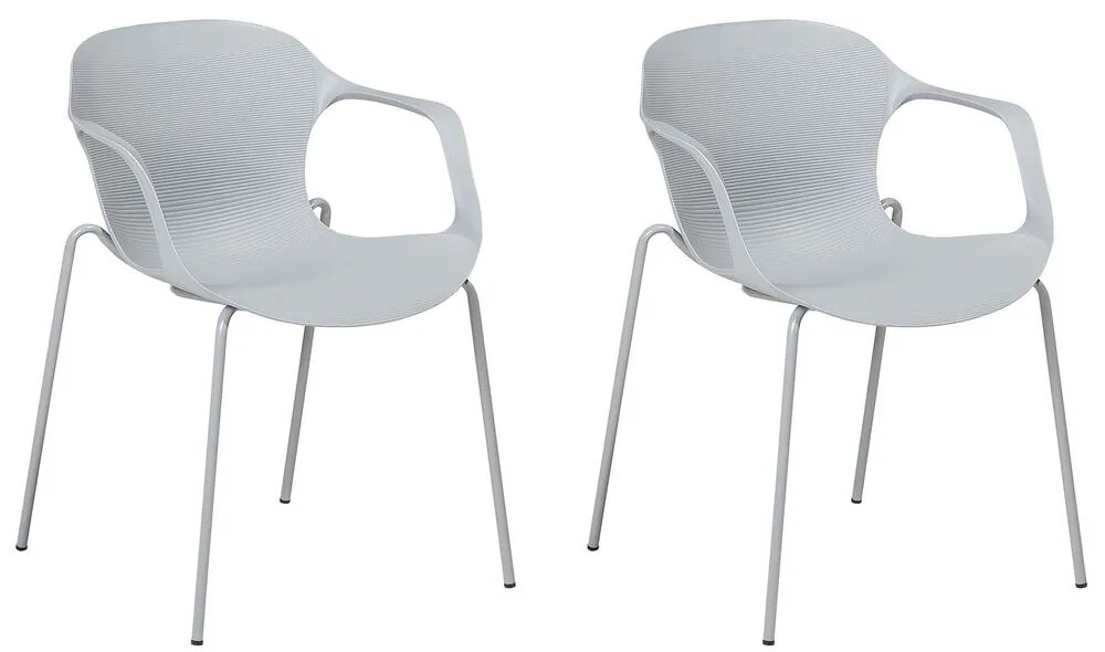 Set 2 buc. scaune pentru sufragerie Elbasan (gri deschis). 1009838