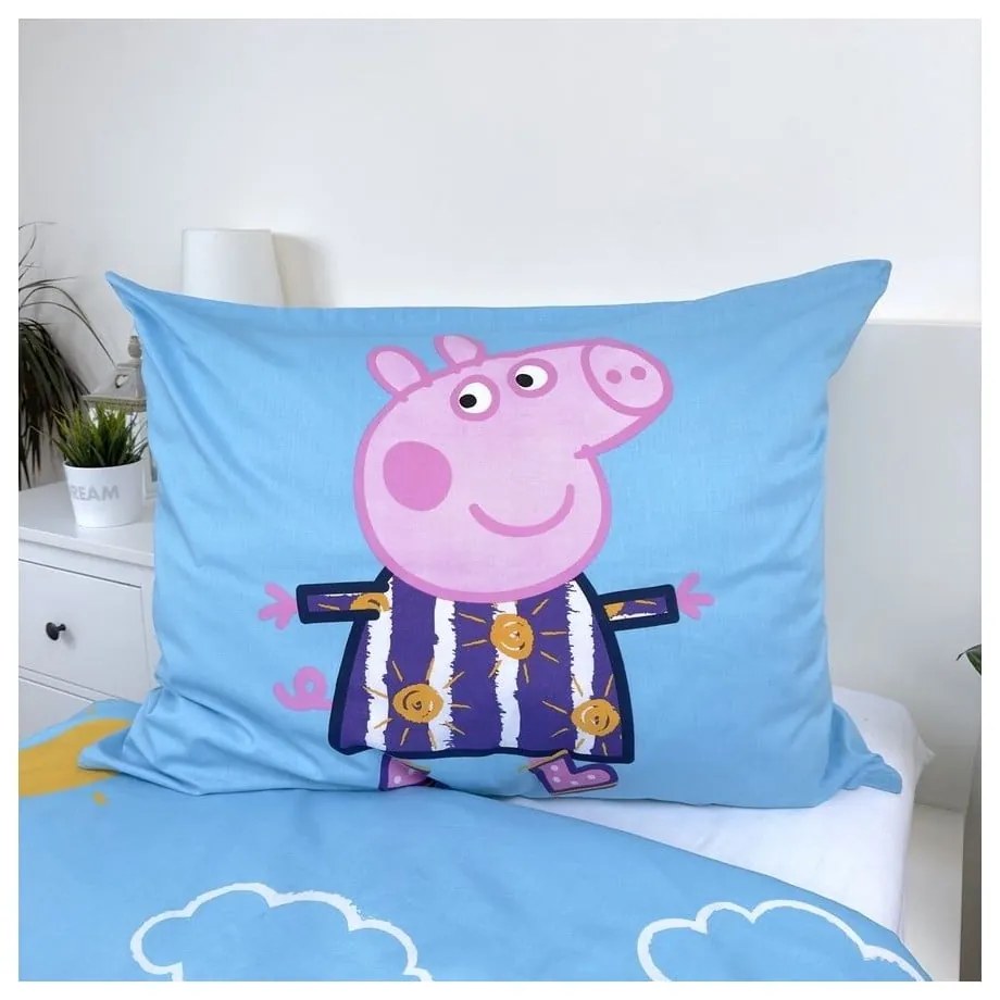 Lenjerie de pat fosforescentă pentru copii din bumbac pentru pat de o persoană 140x200 cm Peppa Pig – Jerry Fabrics