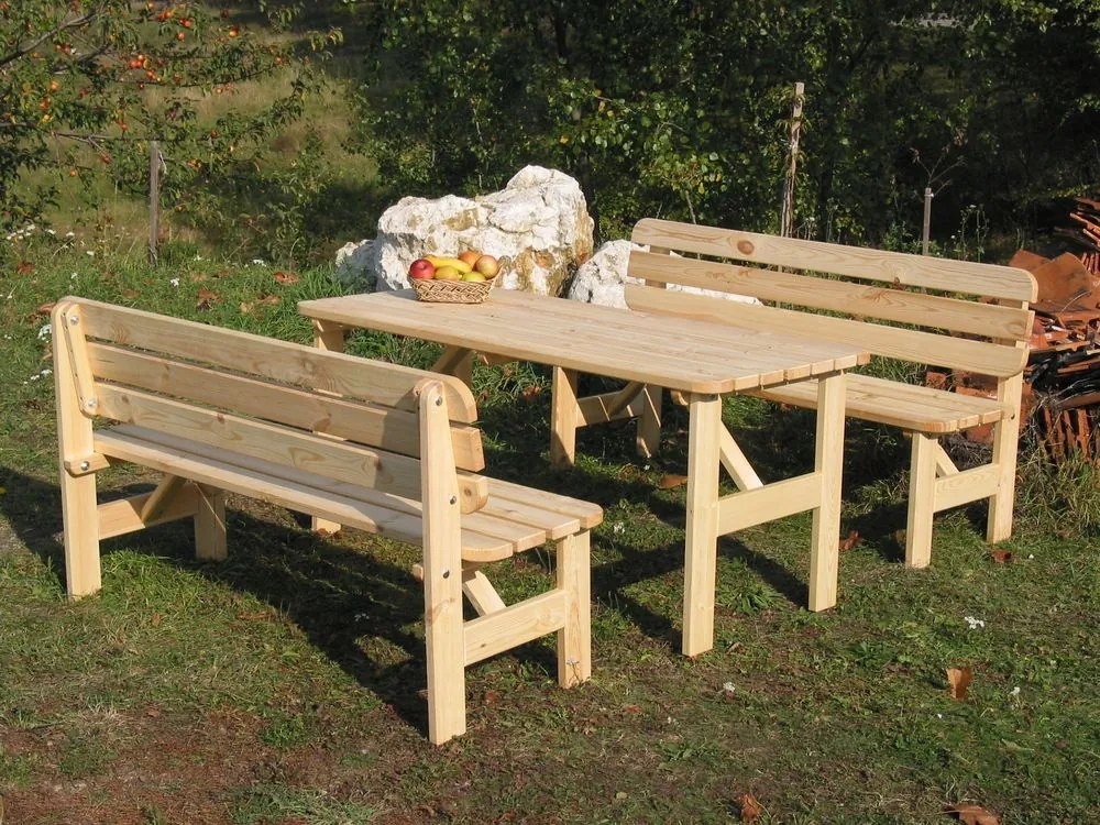 Bancă de grădină din lemn VIKING - 150 cm