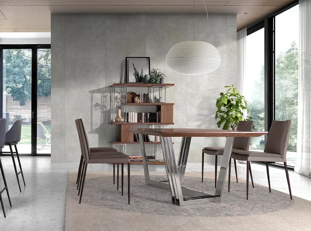 Masa dining eleganta design LUX Walnut Veneered 220x110cm